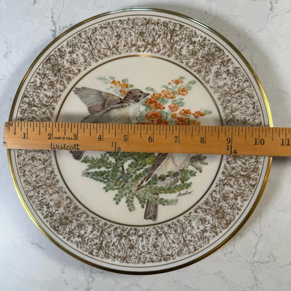 Lenox Limited Edition Edward Marshall Boehm Birds 1981 Eastern Phoebe Plate Mint